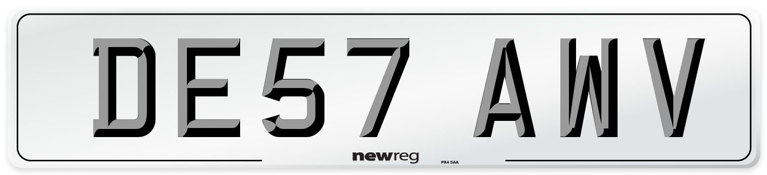 DE57 AWV Number Plate from New Reg